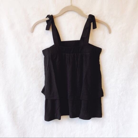 LOFT Tops - LOFT Black Layered Tie Top